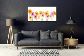 Skleneny obraz Farebné kvety gerbery 120x60 cm