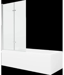 Mexen Vega obdĺžniková vaňa 150 x 70 cm s obkladom a 2-krídlovou zástenou 100 cm, Transparentné, Chrómová - 550115070X9210020100