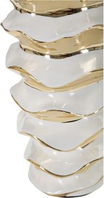 Biela/v zlatej farbe keramická stolová lampa s textilným tienidlom (výška 53 cm) Glam Space – Mauro Ferretti