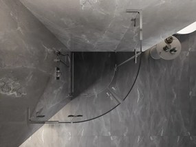 Mexen Lunar, L polkruhový výklopný sprchový kút 100 x 100 cm, 8mm číre sklo, chrómový profil, 833L-100L-100P-01-00