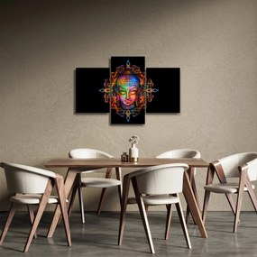 Obraz - Busta Budhu v neónových farbách (90x60 cm)