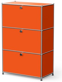 Kovová komoda »CN3« s výklopnými priečinkami, oranžová