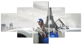 Obraz ženy u Eiffelovej veže