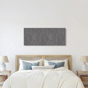 Obraz - Šedé palmové listy (120x50 cm)