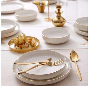 18-dielna jedálenská súprava biela/pozlátená/porcelán