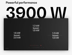 Klarstein Velaire úzka indukčná varná doska, elegantná, minimalistická, výkonná, 3 varné zóny, 5500 W, 80 cm