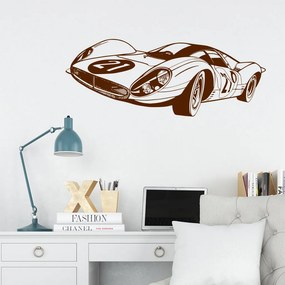 Veselá Stena Samolepka Pretekársky automobil Farba: hnědá, Veľkosť: 80 x 32 cm