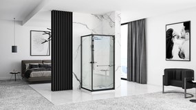 Sprchovací kút REA SPACE IN 80/dvere x 100/zástena cm, čierny/transparent - bez vaničky
