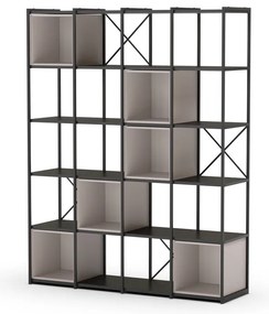 Čierno-krémová knižnica 140x179 cm Anya – Marckeric