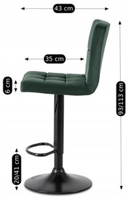 PROXIMA.store - Čalúnená barová stolička NERO FARBA: zelená