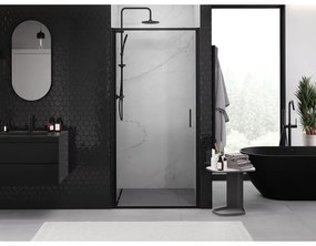 Mexen Exo, 1-krídlové dvere do otvoru 95x200 cm, 6mm číre sklo, čierny profil, 817-095-000-70-00