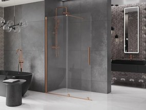 Mexen Velar, posuvné dvere do otvoru typ Walk-In 160 cm, 8mm číre sklo, medená matná, 871-160-000-03-65