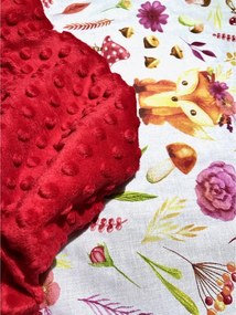 Detská deka Líška/minky červená 60x70 cm – mäkučká deka do kočíka s líščím motívom