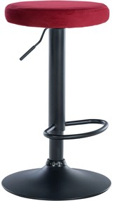 Barová stolička Ponte - zamat, čierny rám - Červená