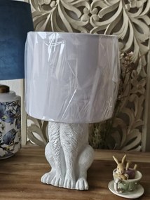 Biela stolná lampa králik s bielym tienidlom Rabbi - Ø 20*45 cm E27/max 1*60W