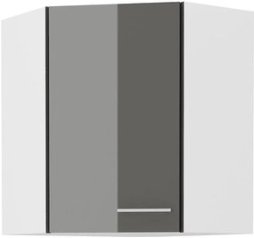Horná rohová kuchynská skrinka Lavera 60x60 GN-72 1F (45°) (korpus: biela + front: lesk sivý). Vlastná spoľahlivá doprava až k Vám domov. 1134582