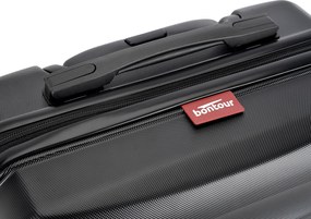 BONTOUR „Wave“ 3-dielna súprava kufrov s dvojitými kolieskami, s TSA zámkom, čierna