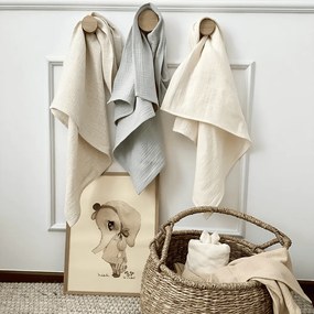 Mušelínová plienka z organickej bavlny vanilková 70×70 cm