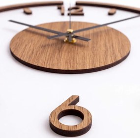 Moderné okrúhle nástenné hodiny – dubová a plexisklo | SENTOP IA-225-S