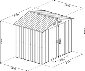 Záhradný domček na náradie Avenberg 2.4 x 2.4 m HNEDÁ SD-X0808-H170