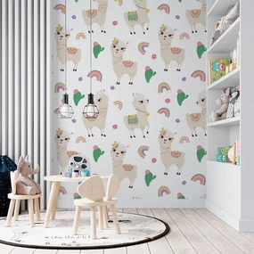 Sablio Tapeta Roztomilé lamy - 208x125 cm