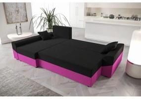 Elegantná rohová sedacia súprava DAGMAR - sivá / čierna