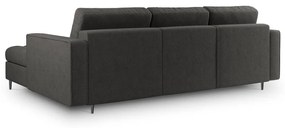 Tmavosivá rozkladacia rohová pohovka Milo Casa Santo, pravý roh