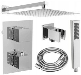 Mexen Cube, DR02 podomietkový sprchový set s dažďovou sprchou 30x30 cm (6v1), chrómová, 77502DR0230-00