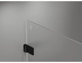 Mexen Lunar-B L, 1-krídlový sprchový kút, ľavý, 90 x 90 cm, 8mm číre sklo, čierny profil, 832L-090-090-70-00-L