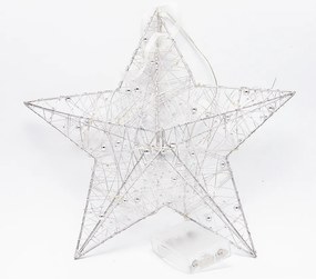 DECOLED Vánoční kovová dekorace, hvězda, průměr 30 cm s 20 LED světly