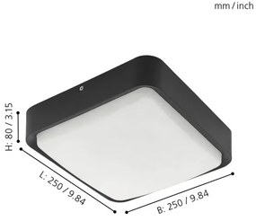 Eglo 33573 - LED Stmievateľné vonkajšie stropné svietidlo PIOVE-C LED/14W/230V IP44