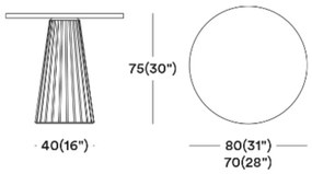 CORDOBA H75 DIZAJNOVÝ STÔL Ø 80cm