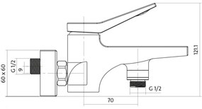 Cersanit CROMO - vaňová batéria, chróm, S951-011