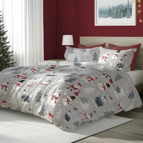 Vianočné bavlnené posteľné obliečky – motív Priatelia zo severného pólu - 100% bavlna - 70 x 90 cm + 140 x 200 cm