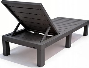 Robustné záhradné ležadlo k bazénu a na terasu - sivé s vankúšom