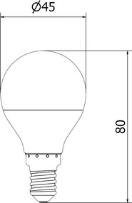 Mexen Nova, LED žiarovka E14, G45, 1W, neutrálna - 4000K, 105 lm - L101-E14-0140-01