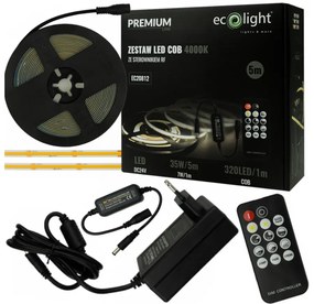 ECOLIGHT COB LED pásik 35W - 24V - 320 - 5M - 4000k - neutrálna farba + diaľkový ovládač