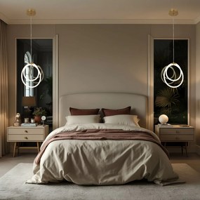 Toolight Toolight, LED závesné svietidlo G021-CP, biela-zlatá, OSW-06372