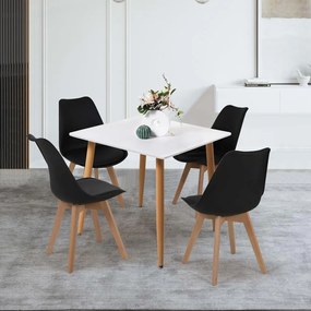 Set jedálenského nábytku stôl KIRSA + 4ks stolička NORDICA čierna