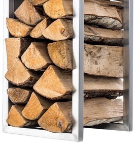 Nástenný stojan na palivové drevo Spark 120, nerez