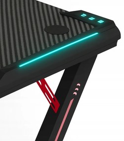 Gamingový stôl s RGB LED podsvietením čierny Šírka: 60 cm | Dĺžka: 120 cm