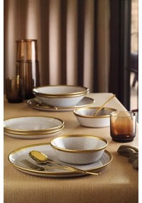 Jedálna súprava 16 ks, sivá/zlatá, porcelán
