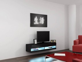 Vintino TV stolík MADRID-čierny mat/čierny lesk