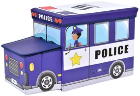 Modré policajné auto krabica na hračky