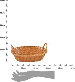 Plastový oválny košík RONNY 29x18 cm hnedý