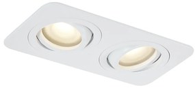 Zaoblené zapustené bodové svietidlo biele GU10 50 mm otočné a naklápacie IP44 2-svetlá - Alberto