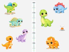 Meter dino dinosaury textilní prelepiteľné nálepky na stenu výška 160 cm