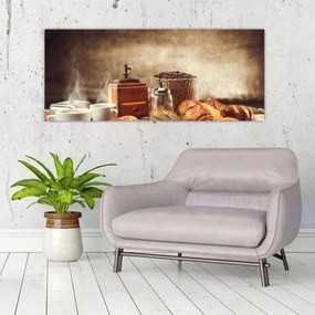 Obraz - Káva a raňajky (120x50 cm)