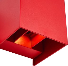 Moderné vonkajšie nástenné svietidlo tmavočervené vrátane LED IP54 - Edwin