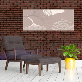 Obraz - Béžové listy N⁰1 (120x50 cm)
